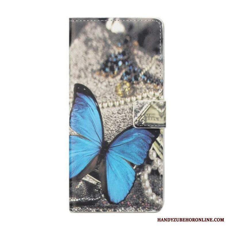 Etui Folio do iPhone 13 Pro Niebieski Motyl