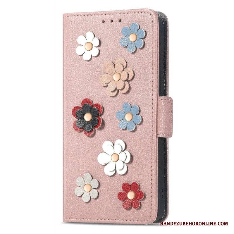 Etui Folio do iPhone 14 Dekoracyjne Kwiaty