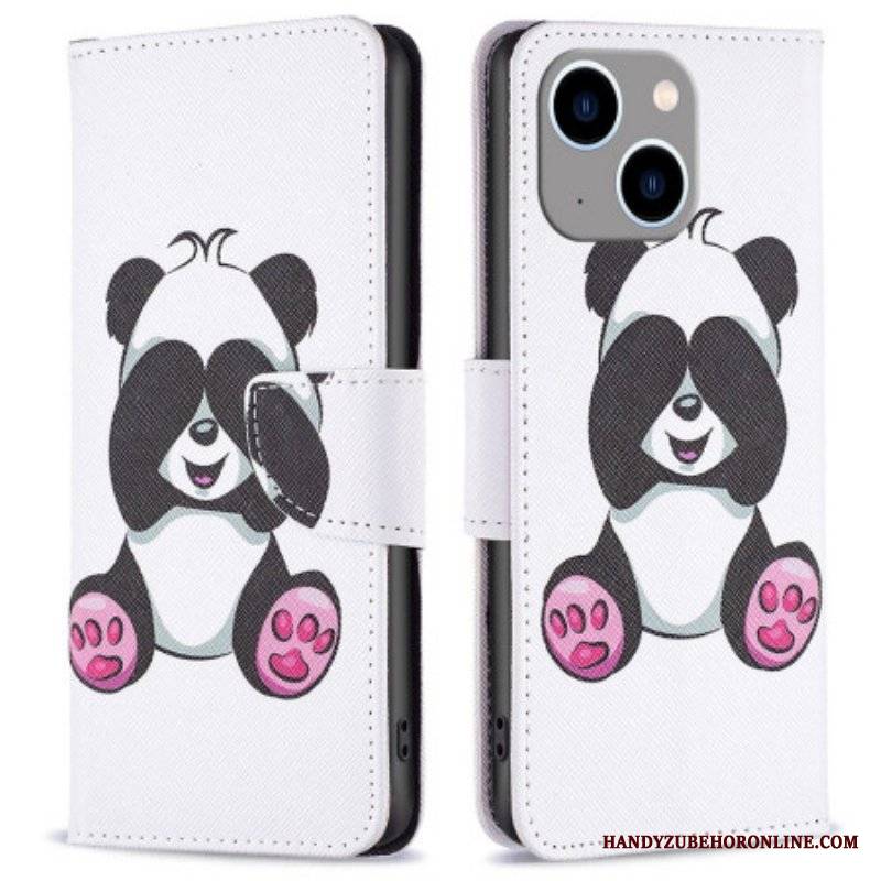 Etui Folio do iPhone 14 Plus Zabawa Pandami