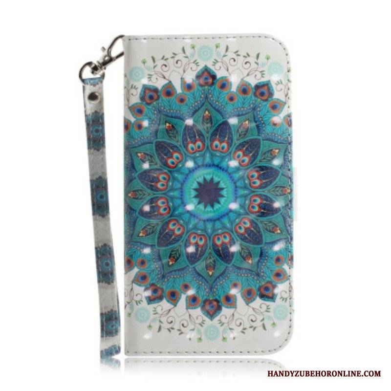 Etui Folio do iPhone 14 Plus z Łańcuch Paskowata Mandala