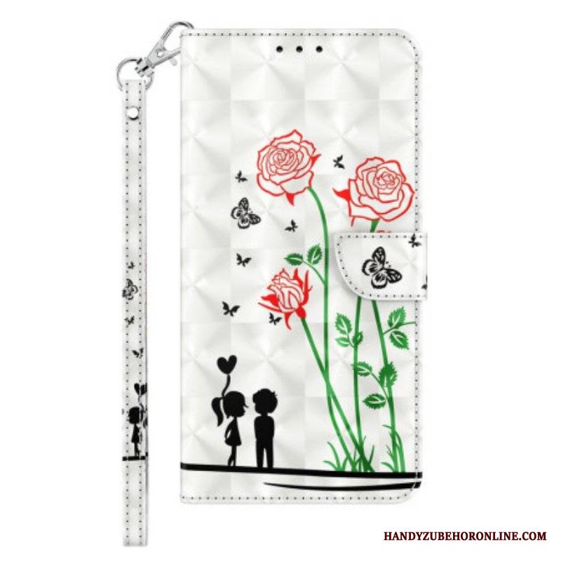 Etui Folio do iPhone 14 Pro z Łańcuch Smycz Love Dandelions