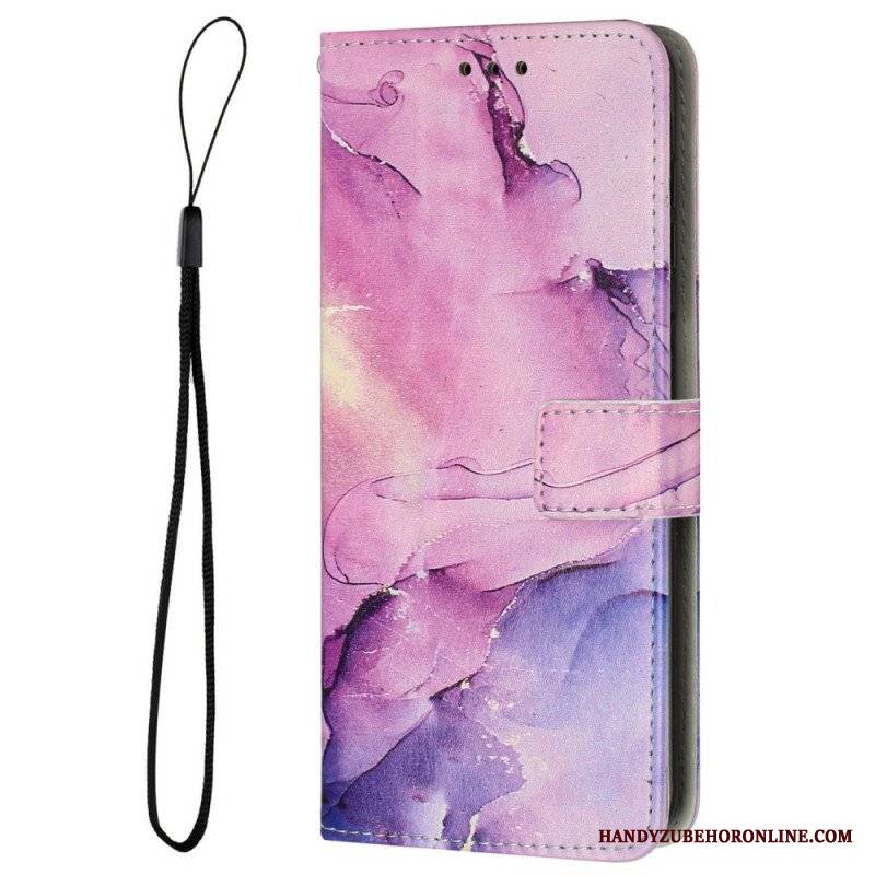 Etui Folio do iPhone 14 z Łańcuch Pasek Marmuru