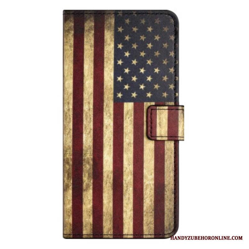 Etui Folio do iPhone 15 Plus Vintage Flaga Usa