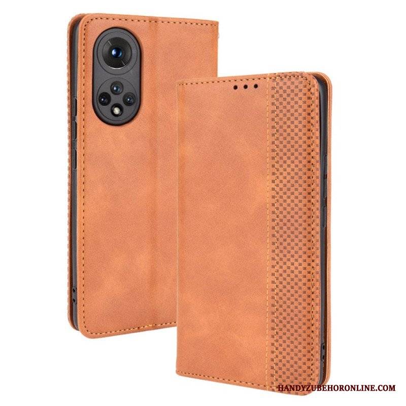 Etui Na Telefon do Honor 50 Etui Folio Stylizowany Efekt Skóry W Stylu Vintage