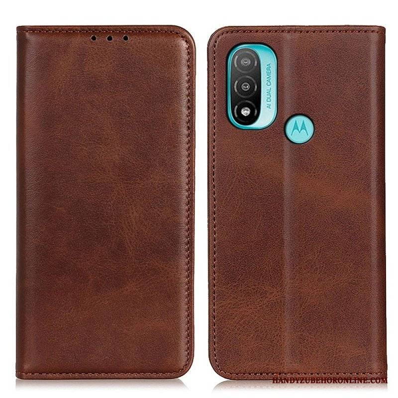 Etui Na Telefon do Moto E40 / E30 / E20 Etui Folio Elegancka Dwoina Skórzana