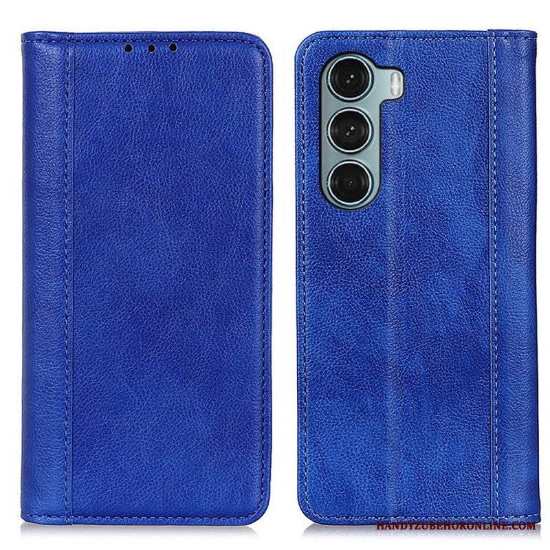 Etui Na Telefon do Moto G200 5G Etui Folio Wersja Ze Skóry Split Litchi