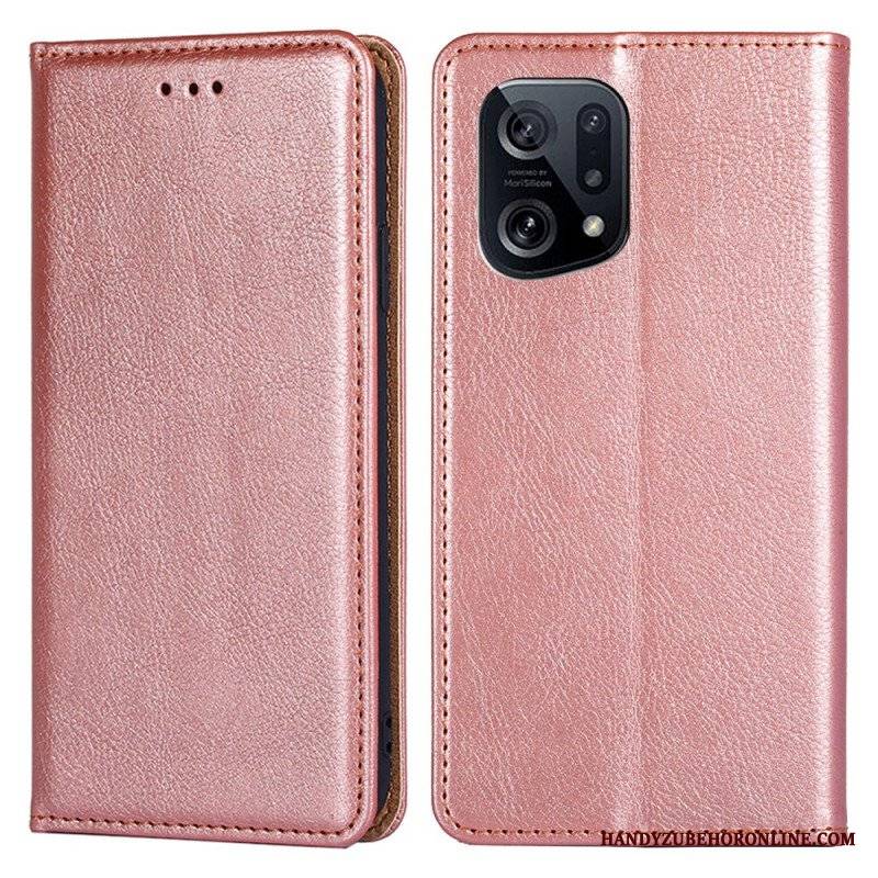 Etui Na Telefon do Oppo Find X5 Etui Folio Jednolity Kolor