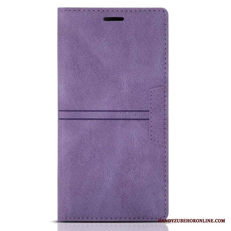 Etui Na Telefon do Samsung Galaxy S23 5G Etui Folio Stylowe Skórzane Przeszycia Magnetyczne Zapięcie