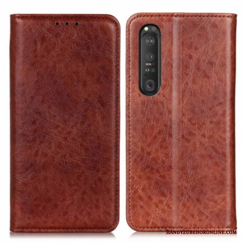 Etui Na Telefon do Sony Xperia 1 III Etui Folio Teksturowana Dwoina Skóry