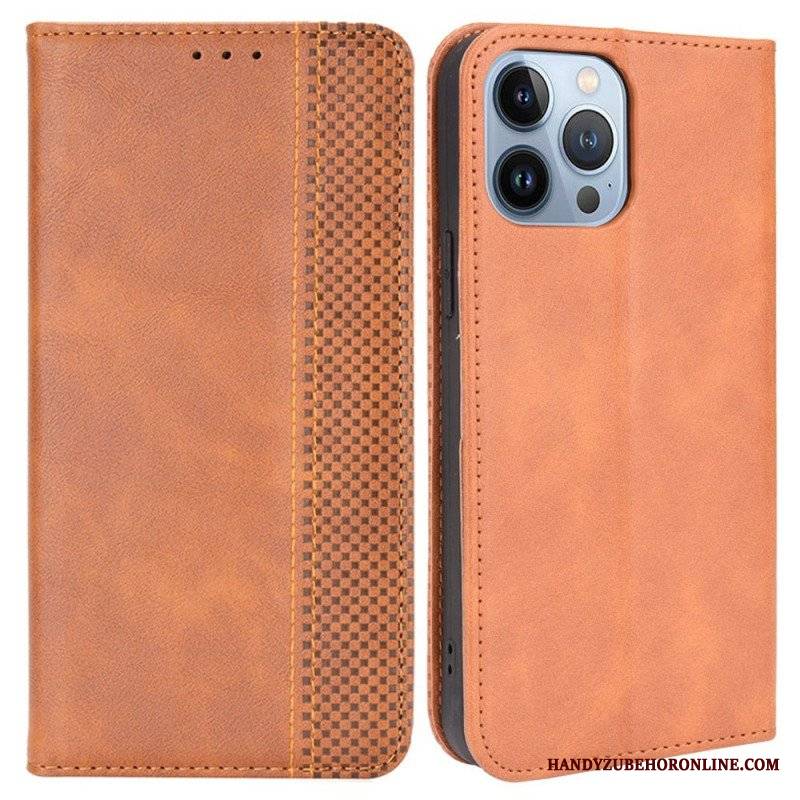 Etui Na Telefon do iPhone 14 Plus Etui Folio Stylizowany Efekt Skóry W Stylu Vintage