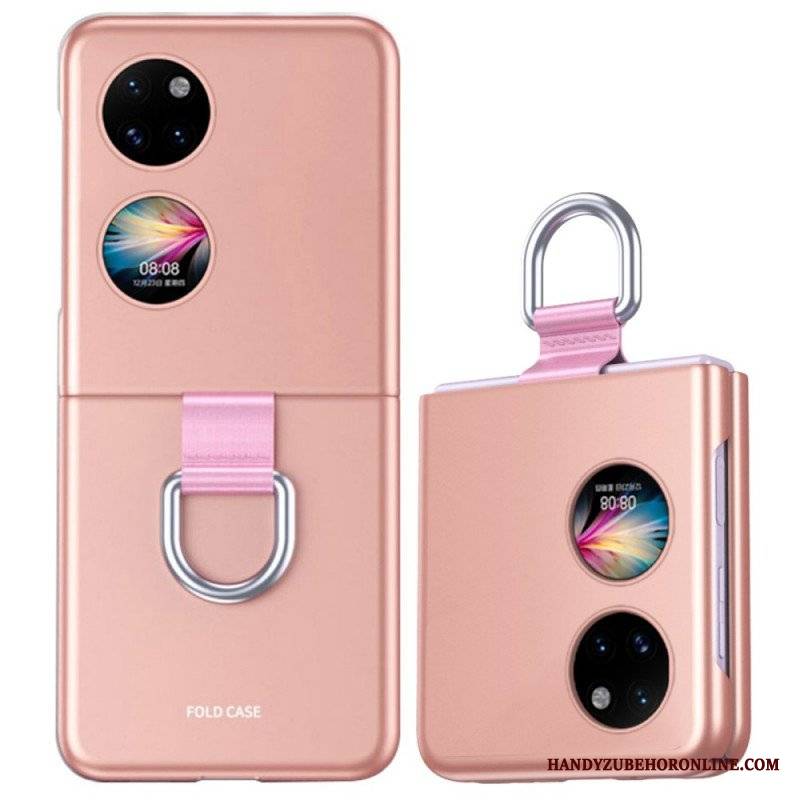 Etui do Huawei P50 Pocket Dotyk Skóry Z Pierścieniem