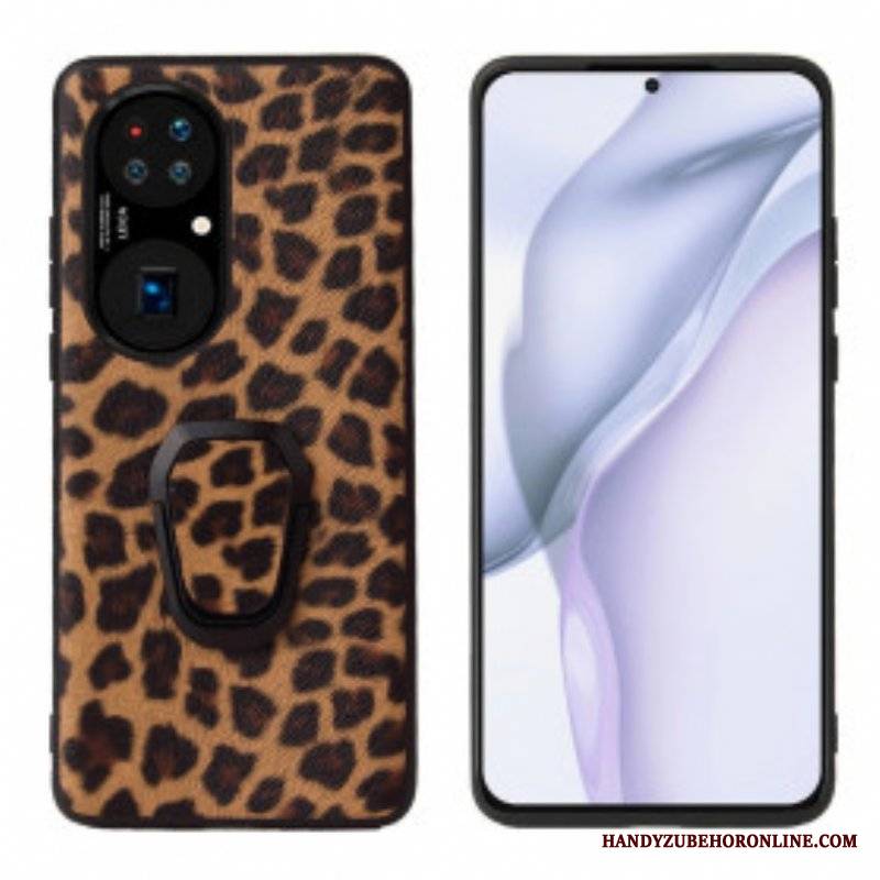 Etui do Huawei P50 Wsparcie Pierścienia W Stylu Lamparta