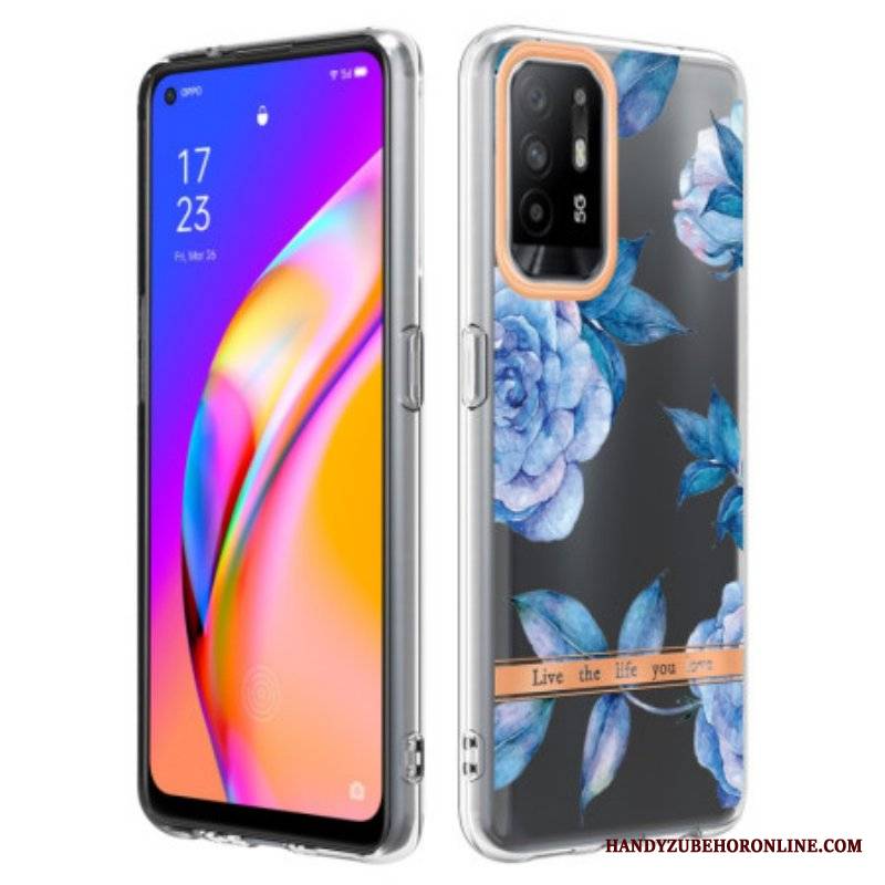 Etui do Oppo A94 5G Piwonie Kwiaty Bezszwowe