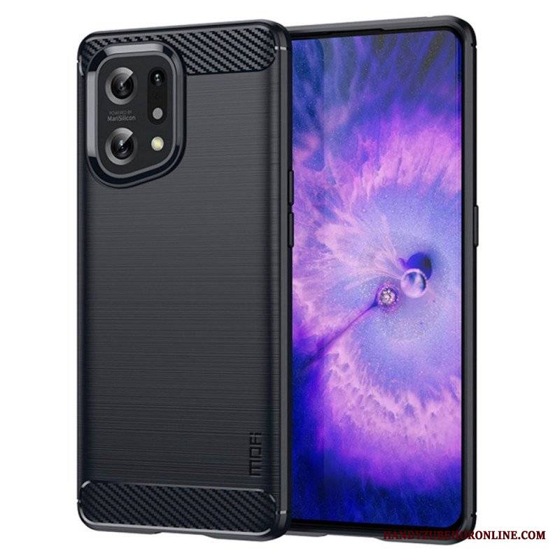 Etui do Oppo Find X5 Szczotkowane Włókno Węglowe Mofi