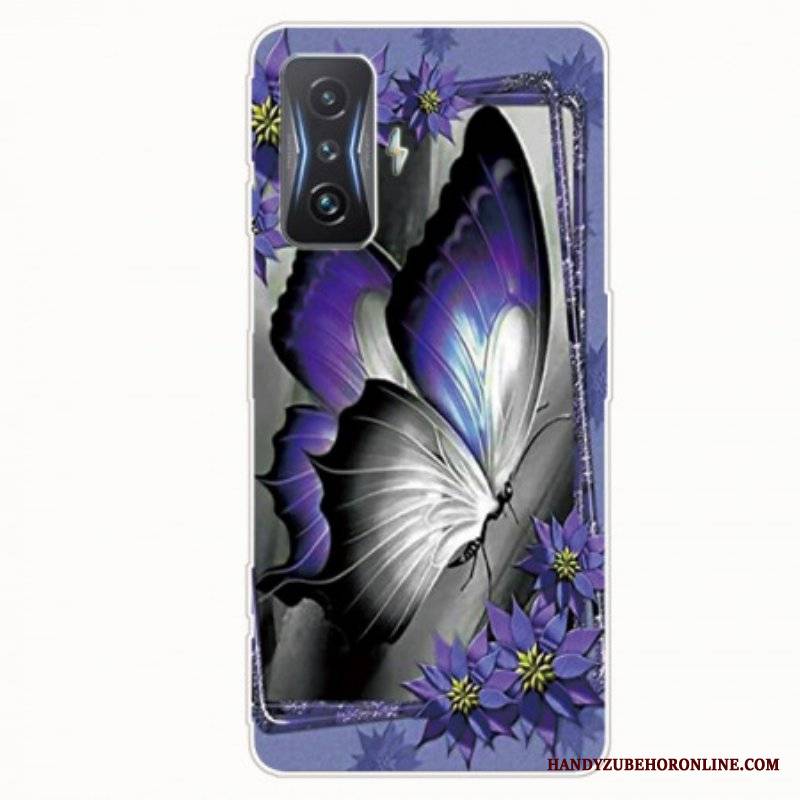 Etui do Poco F4 GT Fioletowy Motyl