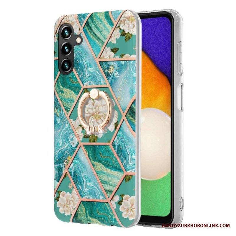 Etui do Samsung Galaxy A13 5G / A04s Marmur Ze Wspornikiem Pierścienia