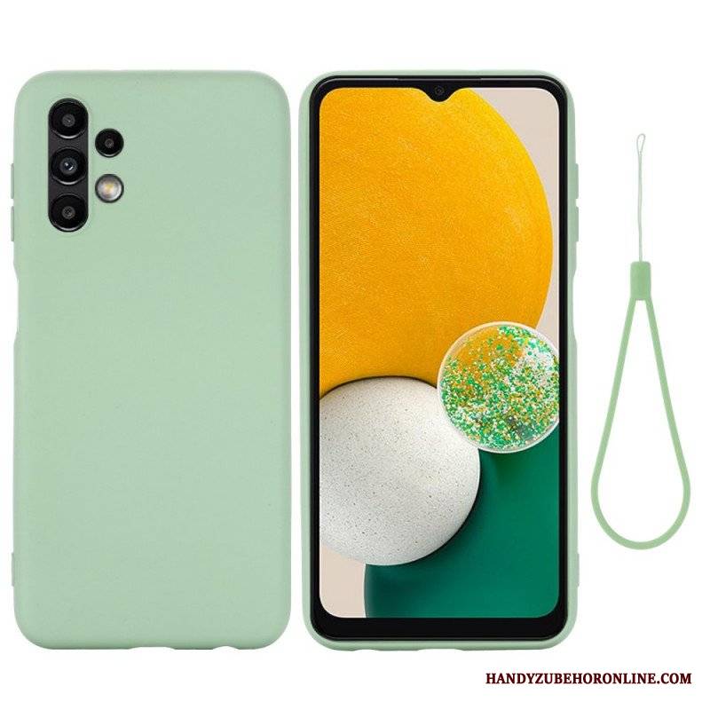 Etui do Samsung Galaxy A13 Płynny Silikon Ze Smyczą