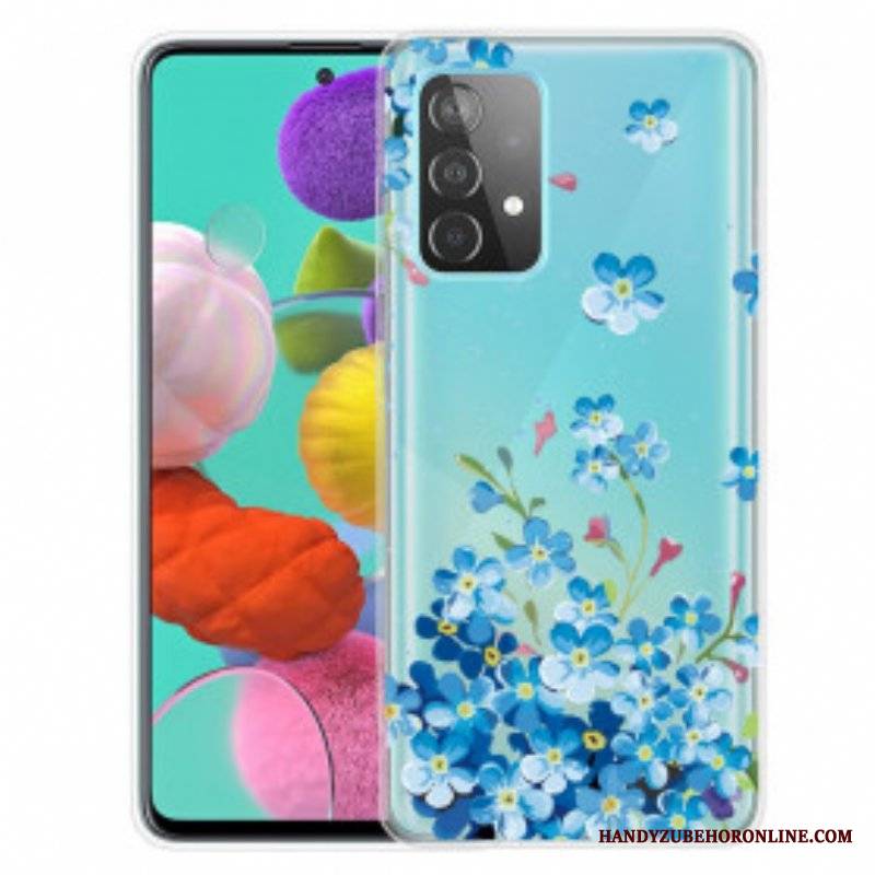 Etui do Samsung Galaxy A52 4G / A52 5G / A52s 5G Niebieskie Kwiaty