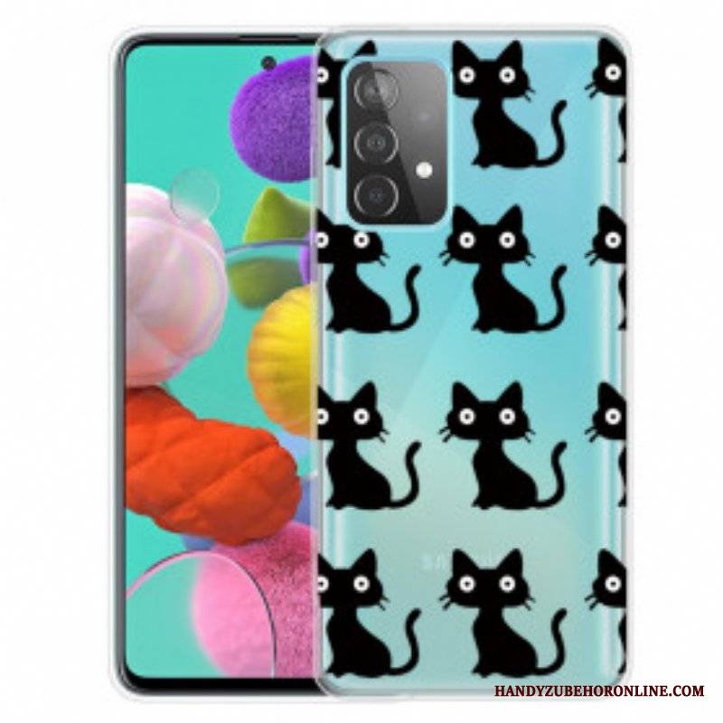 Etui do Samsung Galaxy A52 4G / A52 5G / A52s 5G Wiele Czarnych Kotów