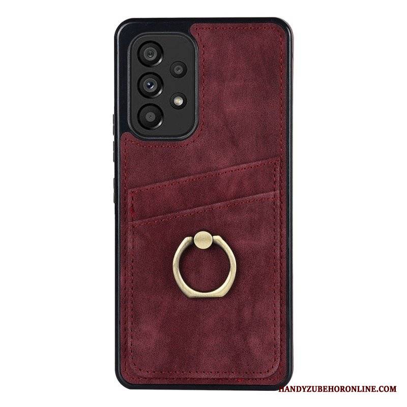 Etui do Samsung Galaxy A53 5G Vintage Wspornik Pierścieniowy I Uchwyt Na Kartę