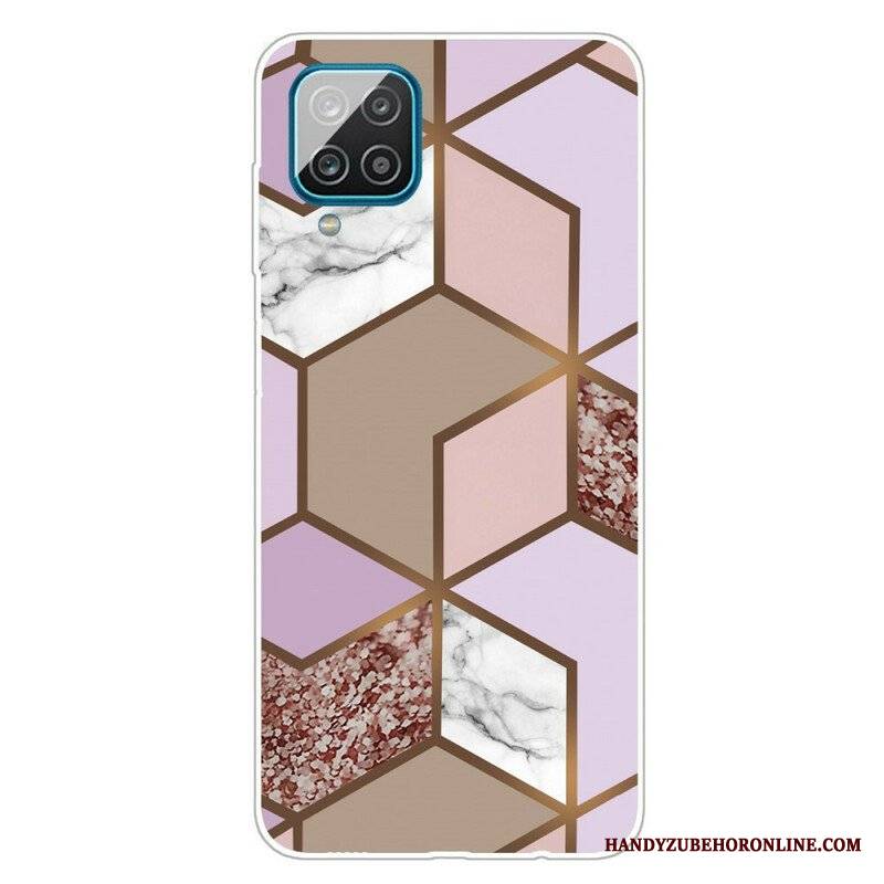 Etui do Samsung Galaxy M12 / A12 Geometryczny Marmur