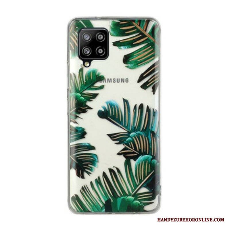 Etui do Samsung Galaxy M12 / A12 / Przejrzyste Zielone Liście