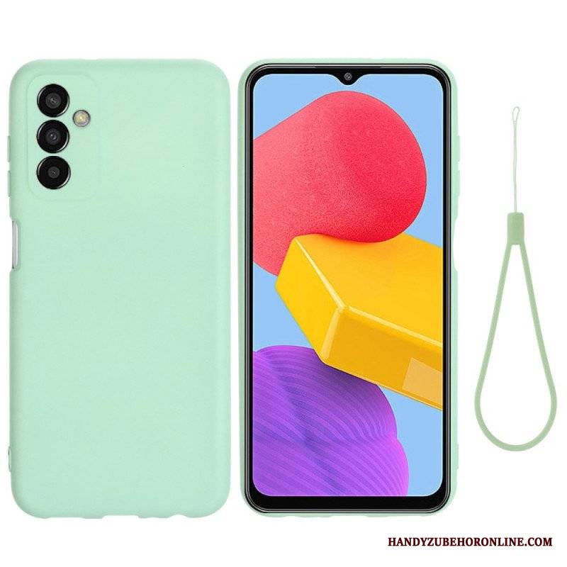 Etui do Samsung Galaxy M13 Płynny Silikon Ze Smyczą