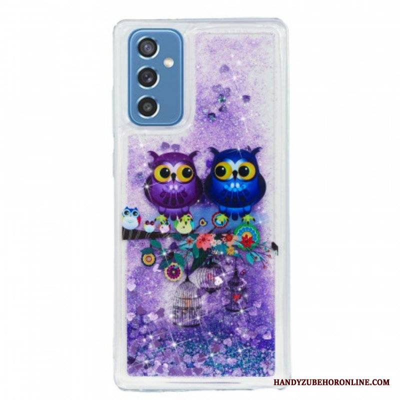 Etui do Samsung Galaxy M52 5G Para Fioletowych Sów