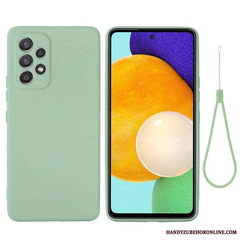 Etui do Samsung Galaxy M53 5G Płynny Silikon Ze Smyczą