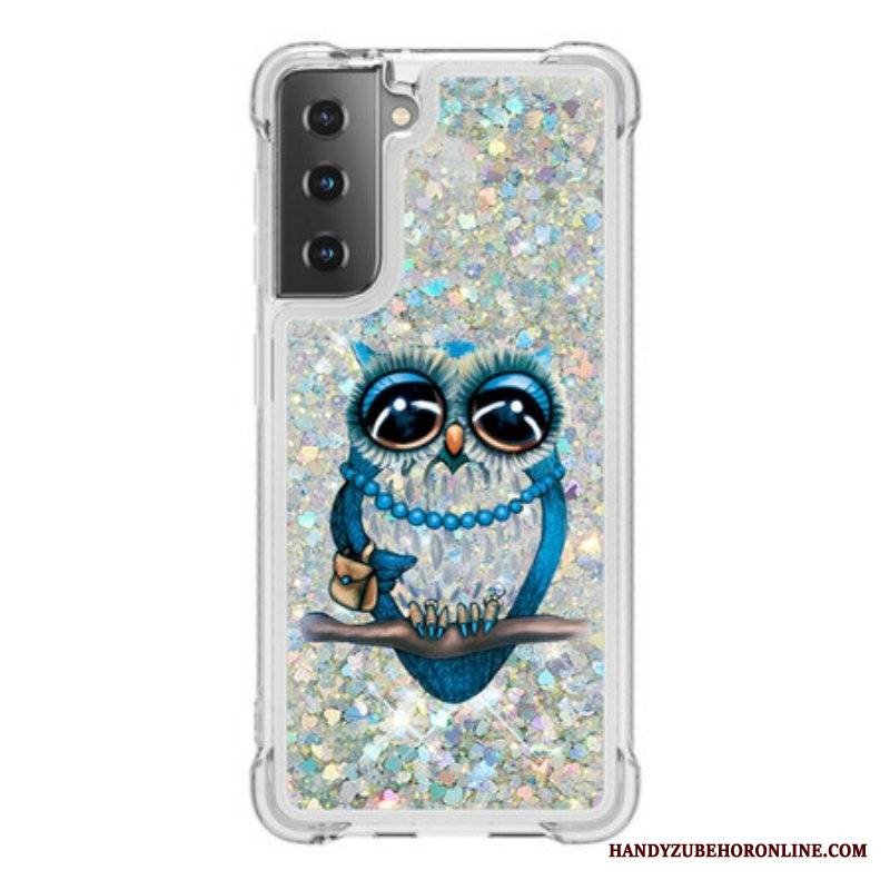 Etui do Samsung Galaxy S21 5G Cekiny Panna Sowa