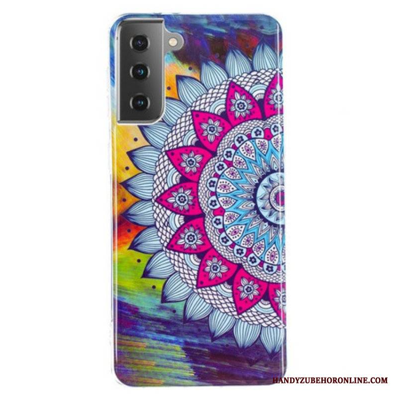 Etui do Samsung Galaxy S21 5G Fluorescencyjna Kolorowa Mandala