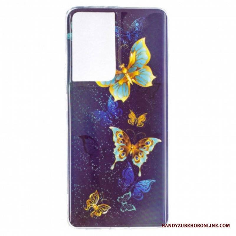 Etui do Samsung Galaxy S21 Ultra 5G Seria Fluorescencyjnych Motyli