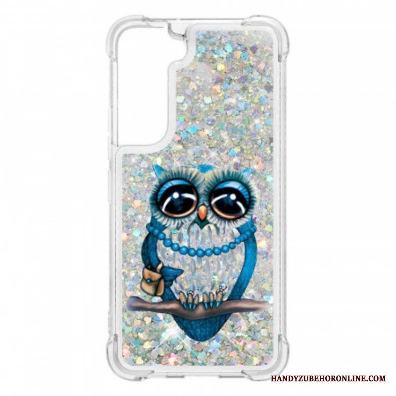 Etui do Samsung Galaxy S22 5G Cekiny Panna Sowa