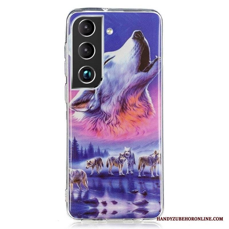 Etui do Samsung Galaxy S22 5G Fluorescencyjny Wilk