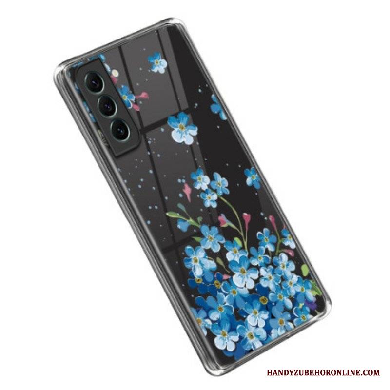 Etui do Samsung Galaxy S23 5G Niebieskie Kwiaty