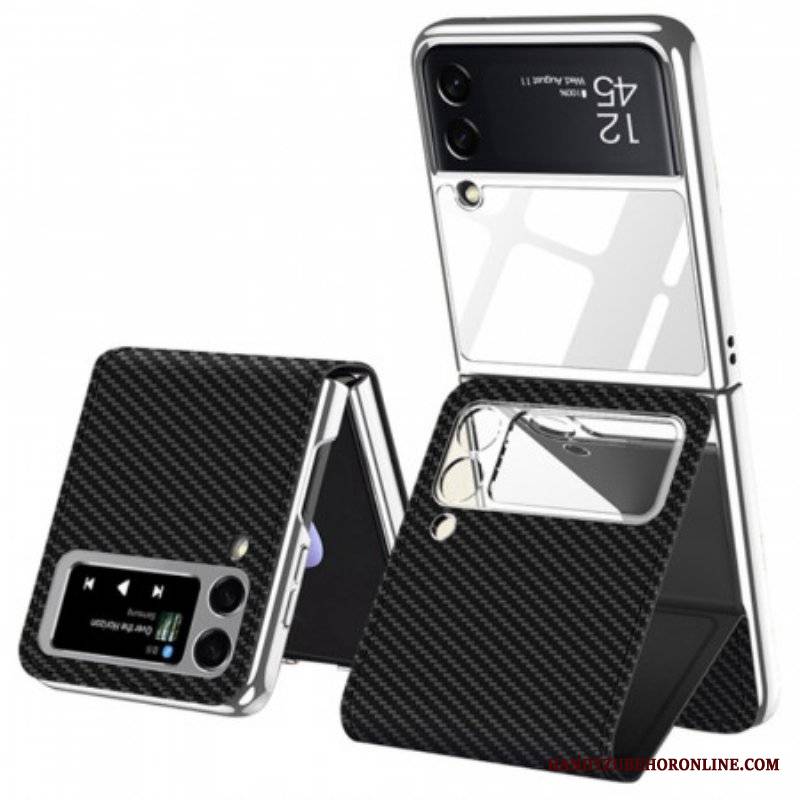 Etui do Samsung Galaxy Z Flip 3 5G Etui Folio Efekt I Wsparcie Lusterka Węglowego