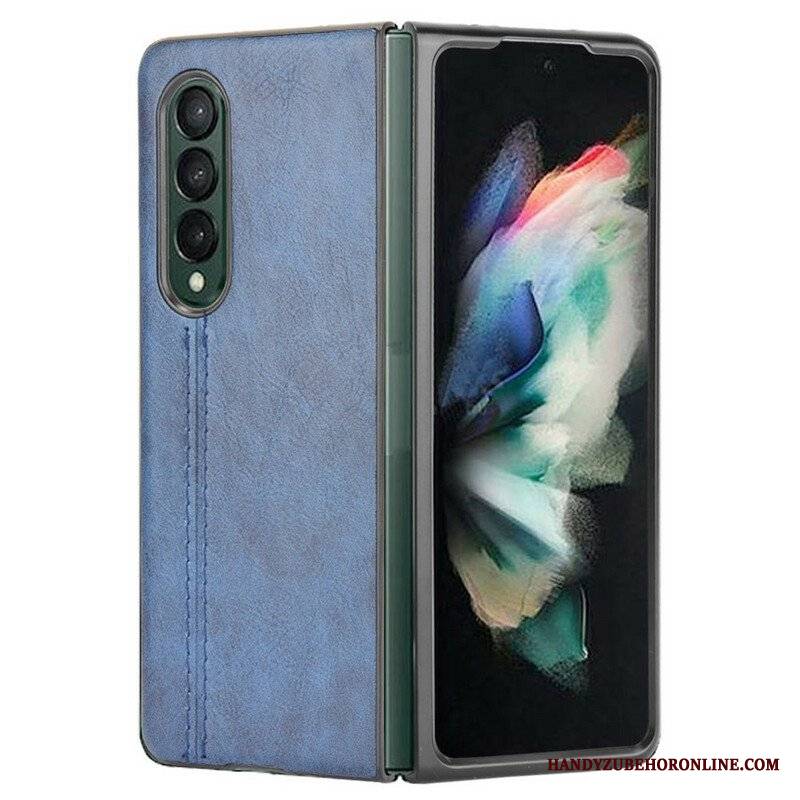 Etui do Samsung Galaxy Z Fold 3 5G Skórzany Efekt Couture