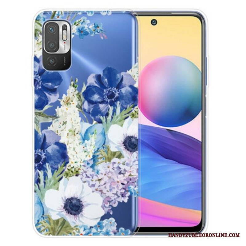 Etui do Xiaomi Redmi Note 10 5G Akwarela Niebieskie Kwiaty