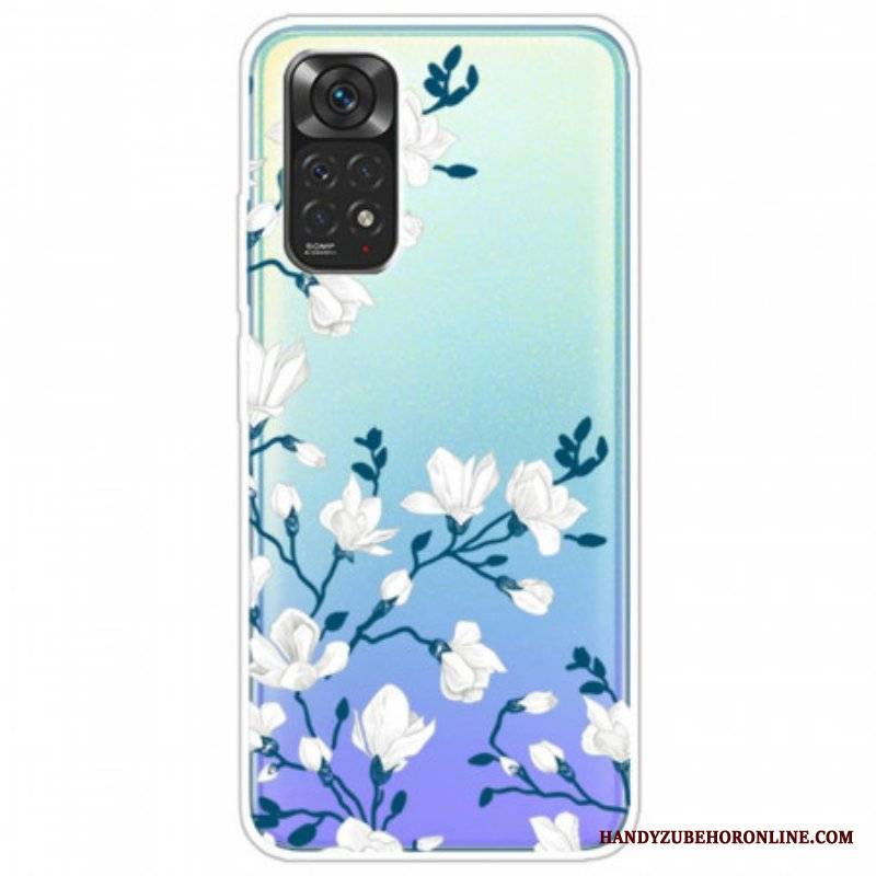 Etui do Xiaomi Redmi Note 11 / 11S Białe Kwiaty