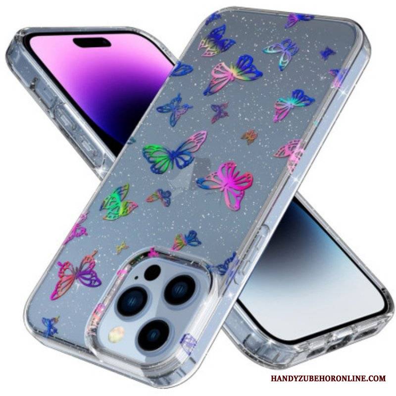 Etui do iPhone 14 Pro Bezszwowe Motyle