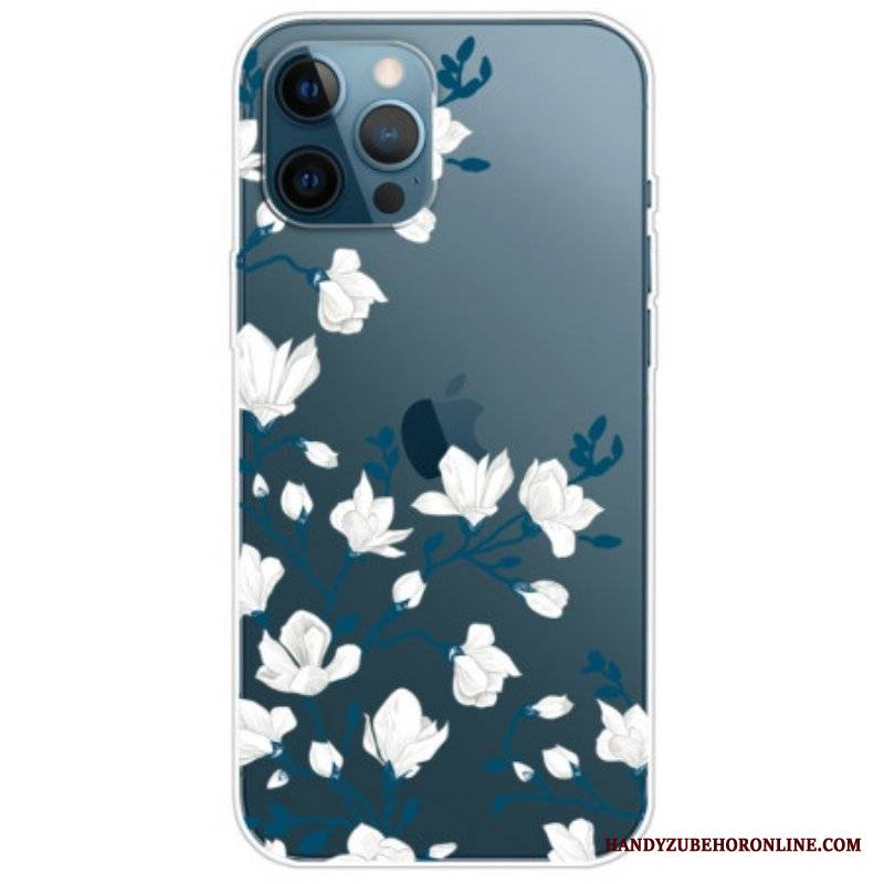 Etui do iPhone 14 Pro Bezszwowi Biali Kwiaty