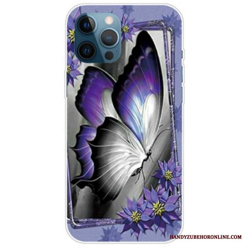 Etui do iPhone 14 Pro Fioletowy Motyl