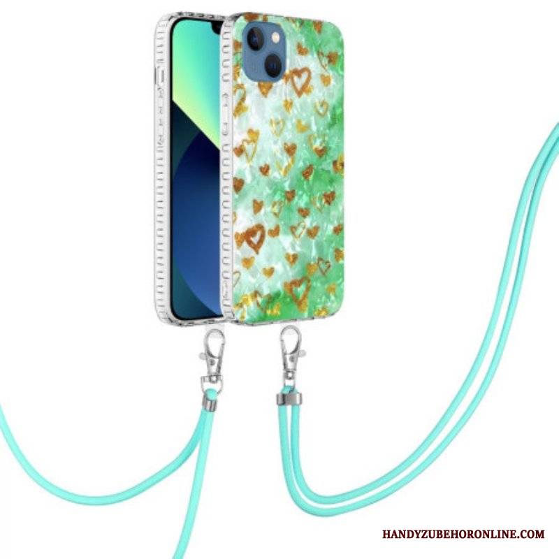 Etui do iPhone 14 ze Sznurkiem Stylowy Sznurek W Serca