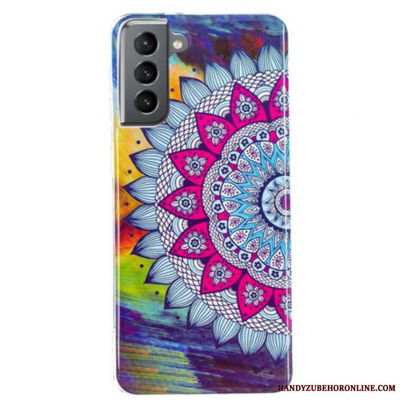 Futerały do Samsung Galaxy S21 FE Fluorescencyjna Kolorowa Mandala