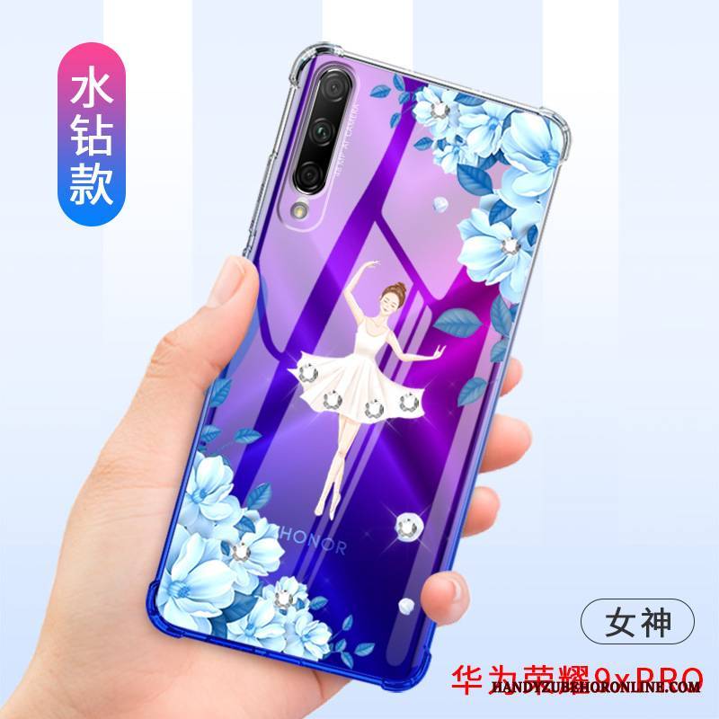 Honor 9x Pro Futerał Silikonowe Miękki Anti-fall All Inclusive Etui Na Telefon Ochraniacz Purpurowy