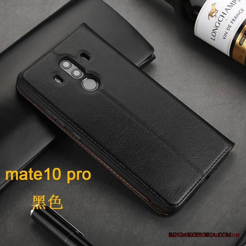 Huawei Mate 10 Pro Czarny Anti-fall Skórzany Futerał Biznes Obudowa All Inclusive Etui Na Telefon