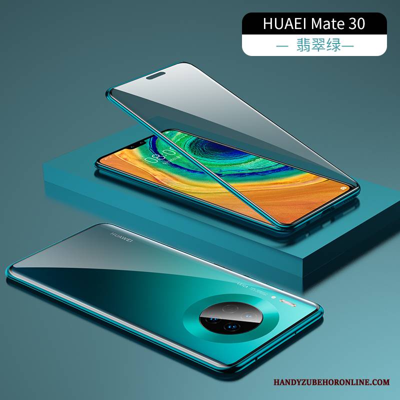 Huawei Mate 30 Dwustronny Przezroczysty Ochraniacz Etui Na Telefon Futerał Metal Magnetyzm