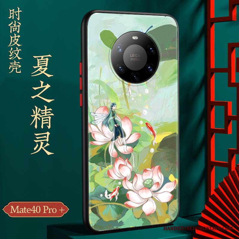 Huawei Mate 40 Pro+ Futerał Anti-fall Chiński Styl Etui All Inclusive Zielony Modna Marka