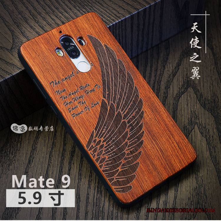 Huawei Mate 9 Futerał Chiński Styl Vintage Etui Na Telefon Z Litego Drewna Kreatywne Luksusowy Ochraniacz