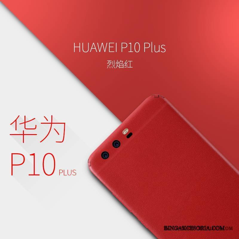 Huawei P10 Plus Czerwony Cienkie Filmy Ochraniacz Etui Na Telefon Skórzany Futerał